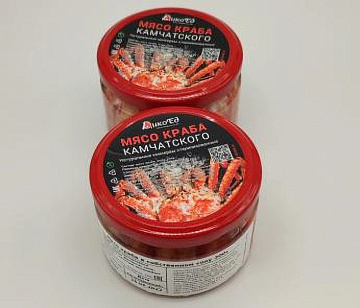 Краб камчатский (250 г), стеклянная банка Фото Краб камчатский (250 г), стеклянная банка